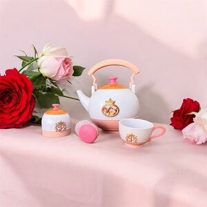 Disney Princess Tea Party Teapot Set | Pink & White Pretend Play Tea Set